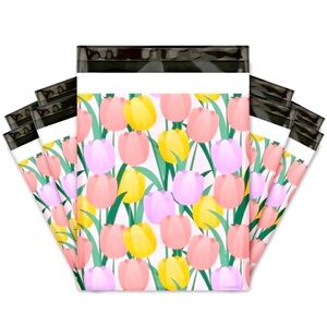 (50) Blooming Tulips Poly Mailers 10”x13”
